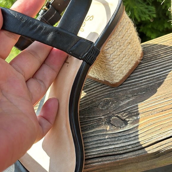 Splendid Keeva Sandal. Black Espadrille Block Heel. Leather. - Picture 9 of 9